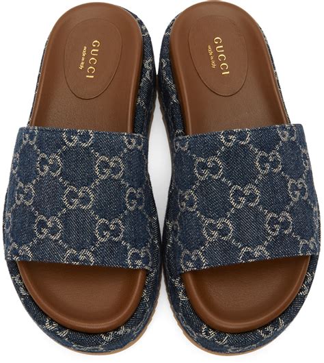 gucci slides women blue|all black gucci slides women's.